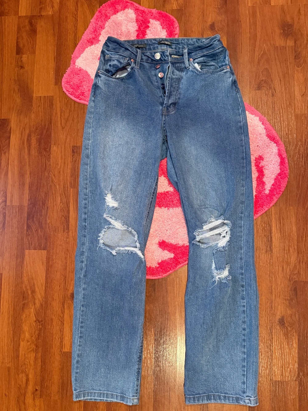 High-Rise Distressed Blue Women’s Jeans